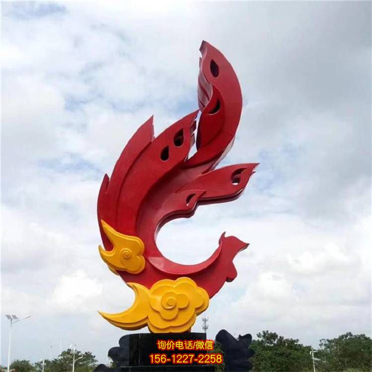 鳳凰抽象雕塑，裝點(diǎn)園林廣場(chǎng)景觀