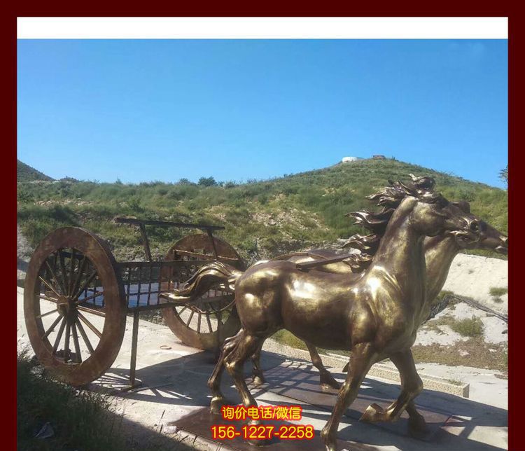 景區(qū)廣場擺放鑄造黃銅馬車雕塑 景區(qū)廣場擺放鑄造黃銅馬車雕塑