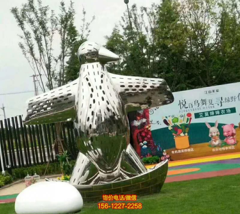 不銹鋼鏡面動物園游樂場大型仿真動物抽象個性天鵝雕塑 不銹鋼鏡面動物園游樂場大型仿真動物抽象個性天鵝雕塑