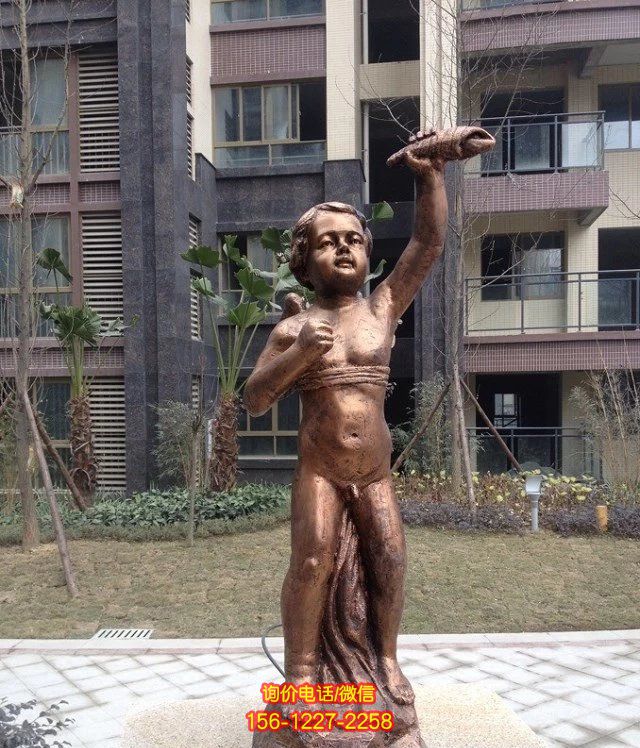 街道歐式小男孩玻璃鋼仿銅人物兒童雕塑 街道歐式小男孩玻璃鋼仿銅人物兒童雕塑