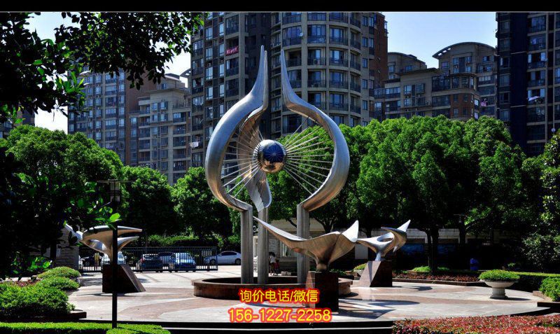 城市花園廣場(chǎng)創(chuàng)意不銹鋼鏡面抽象鴿子雕塑 城市花園廣場(chǎng)創(chuàng)意不銹鋼鏡面抽象鴿子雕塑