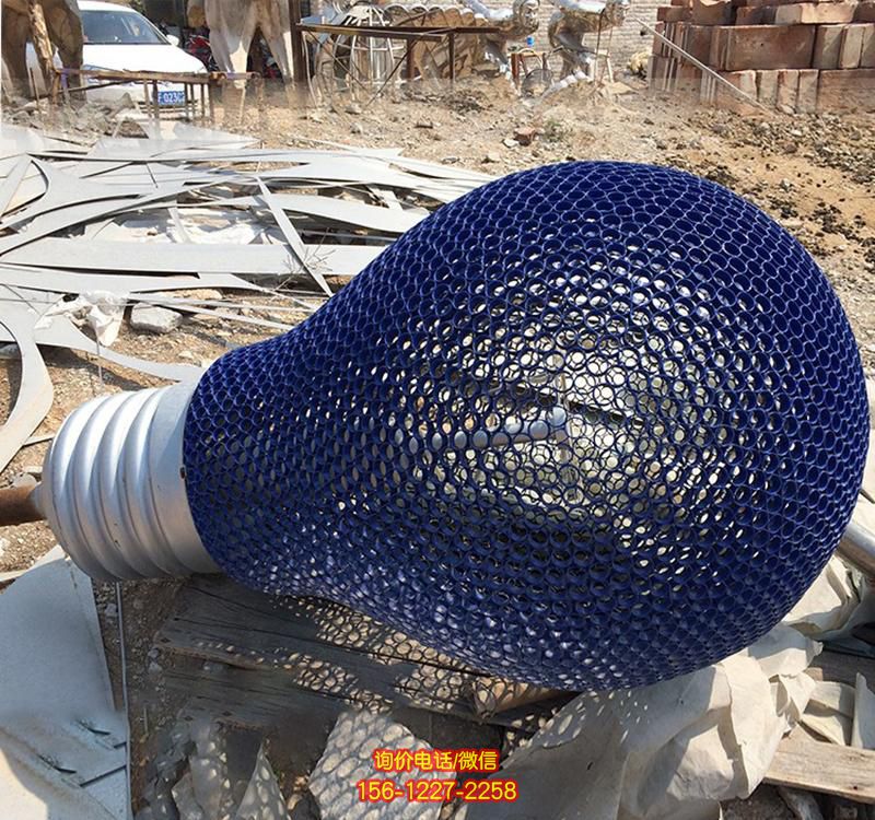 廣場不銹鋼噴漆鏤空燈泡雕塑 廣場不銹鋼噴漆鏤空燈泡雕塑