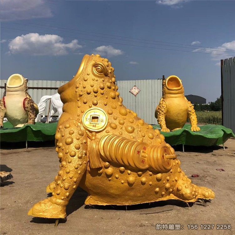 玻璃鋼招財金蟾雕塑 玻璃鋼招財金蟾雕塑