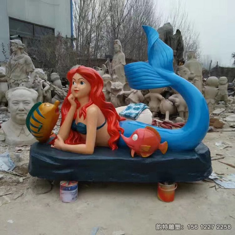 玻璃鋼美人魚雕塑 玻璃鋼美人魚雕塑